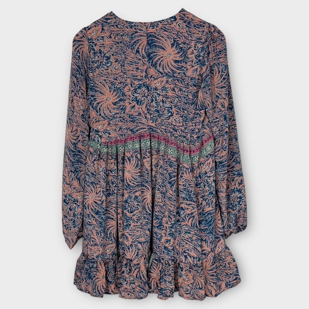 Karma Highway Babydoll Dress Womens One Size Blue Pink New Floral Paisley Boho - Picture 3 of 11